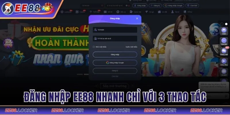 Hướng dẫn đăng nhập EE88 nhanh với 3 thao tác 